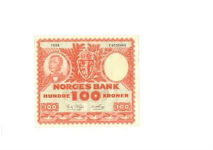 100 kroner 1958. F4725404