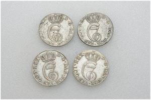 Lot 4 stk. 4 skilling 1788