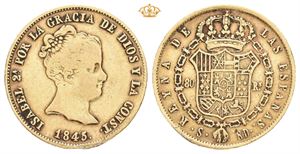 Isabella II, 80 reales 1845. S RD. Sevilla