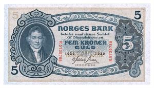 5 kroner 1939. R5735788