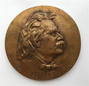 Edvard Grieg. Ensidig medalje. GS. Bronse. 107 mm