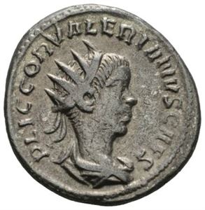VALERIAN II Caesar 256-258, antoninian, Østlig myntsted. R: Victoria og Valerian II stående mot hverandre