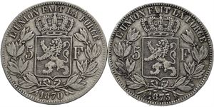 5 Francs 1870 & 73