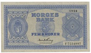 5 kroner 1950 F 7534997.