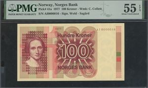 100 kroner 1977 AI0000016 PMG 55 EPQ