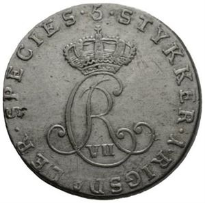 1/5 speciedaler 1797. Riper på advers/scratches on obverse. S.9