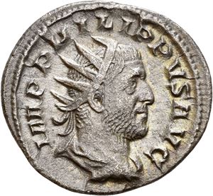 PHILIP I 244-249, antoninian, Roma 248 e.Kr. R: Ulvinnen og Romulus og Remus