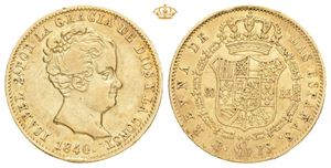 Isabella II, 80 reales 1840. B PS. Barcelona