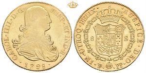 Carl IV, 8 escudos 1798. Potosi