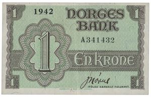 1 krone 1942. A341432