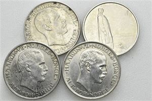 Lot 4 stk. 2 kroner 1913, 1914, 1914 jubileum og 1917