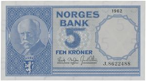 5 kroner 1962. J.8622488.