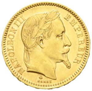 Napoleon III, 20 francs 1865 A.