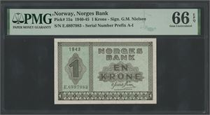1 krone 1943. E.6897983.