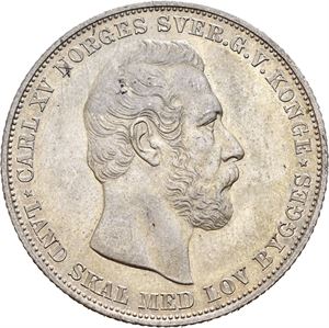 CARL XV 1859-1872, KONGSBERG, Speciedaler 1864