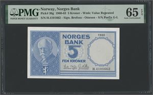 5 kroner 1960. H.4101662.