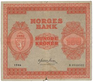 100 kroner 1946 B