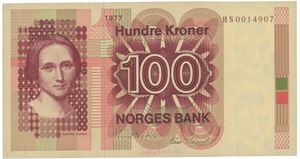 100 kroner 1977 HS