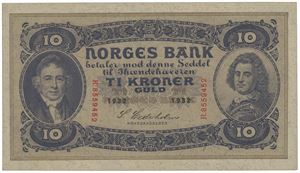 10 kroner 1932. R.8559452.