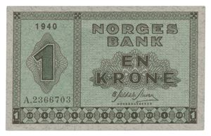 1 krone 1940. A2366703