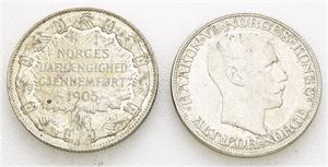 2 kroner 1907 "Unionsoppløsningen" & 1917