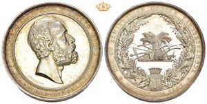 Oscar II. Det 8. Almindelige Norske Landbrugsmøde i Trondhjem. Sølv 45 mm