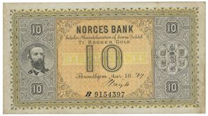 10 kroner 1897. B9154397. Signert Bøgh