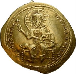 Isaac I Comnenus 1057-1059, histamenon nomisma, Constantinople. (4,40 g). Kristus på trone/Isaac stående