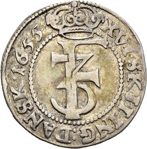 FREDERIK III 1648-1670. 1 mark 1655. S.41