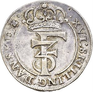 FREDERIK III 1648-1670, CHRISTIANIA, 1 mark 1669. S.43