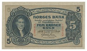 5 kroner 1943. V.8186017