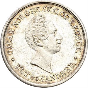 OSCAR I 1844-1859 24 skilling 1847. Prakteksemplar/choice