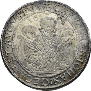 Christian II, Johann Georg I & August, taler 1601, Dresden