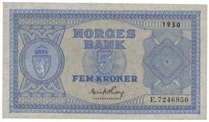 5 kroner 1950 E 7246950.