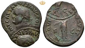 Vespasian. AD 69-79. Æ "overstruck" as (10,75 g).