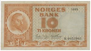 10 kroner 1955. H.0053903.