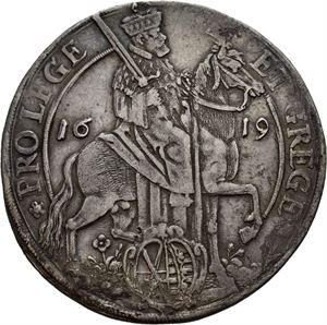 Sachsen, Johann Georg I, taler 1619. Har vært anhengt/has been mounted