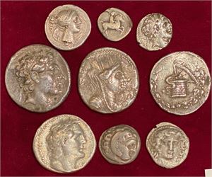 Lot # 1. Lot of 9 Greek silver coins