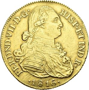 Ferdinand VII, 8 escudos 1816. Nuevo Reino