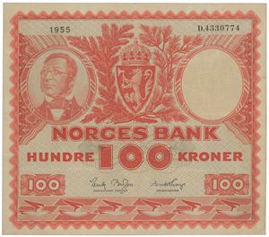 100 kroner 1955 D