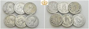 Lot 6 stk. 1 krone 1887, 1889, 1890, 1897, 1900 og 1901