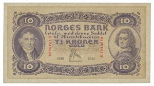 10 kroner 1916. E7240549