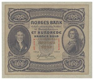 100 kroner 1942. B8581596