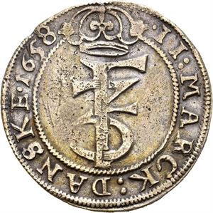FREDERIK III 1648-1670, CHRISTIANIA, 2 mark 1658. S.46