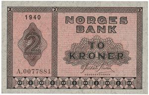2 kroner 1940. A0077881