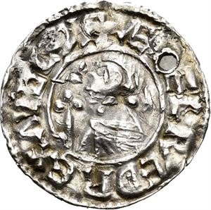 Aethelred II 978-1016, penny, London. Perforert/pierced