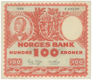 100 kroner 1958 F.4581397