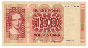 100 kroner 1992. 4171611728