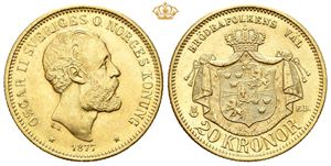 Oskar II, 20 kronor 1877