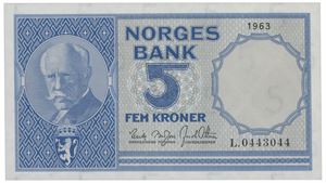 5 kroner 1963. L.0443044